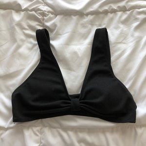 Black padded swim suit top w knot